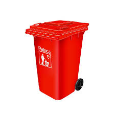 Thùng rác nhựa HDPE 60L màu đỏ