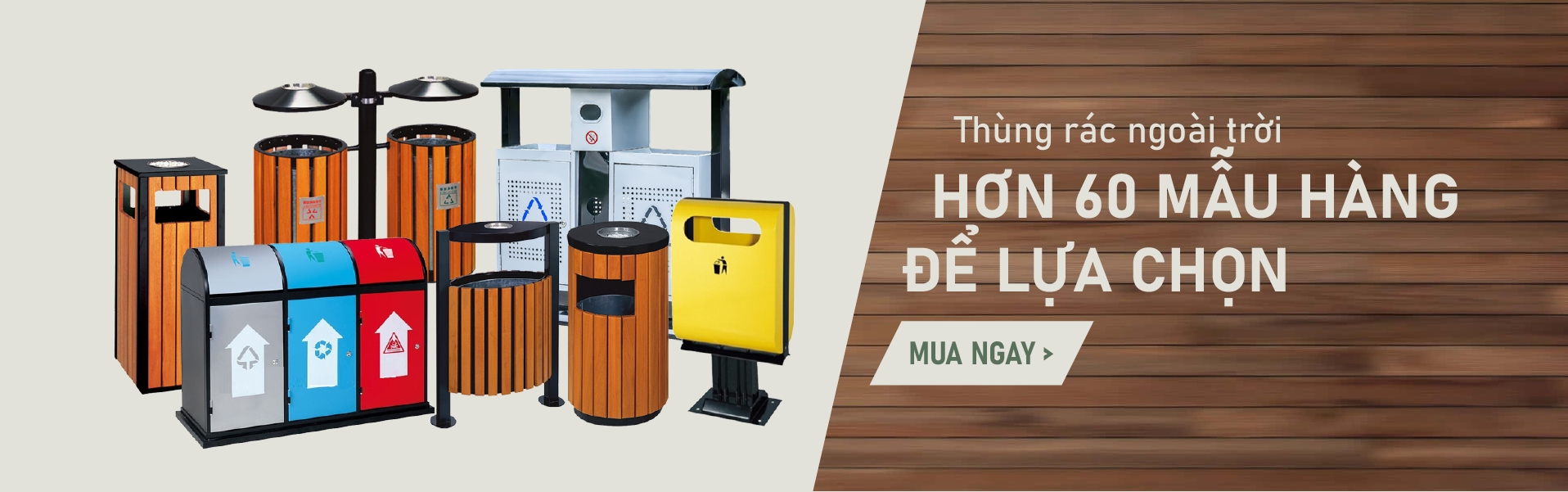 Thùng rác ngoài trời: Hơn 60 mẫu hàng để lựa chọn