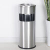 Thùng rác inox tròn có gạt tàn Ø30