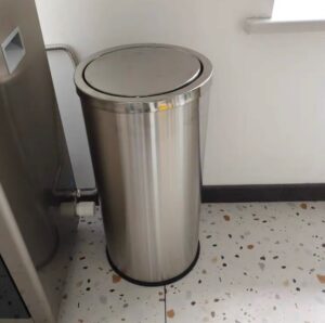 Thùng rác inox tròn nắp lật Ø48