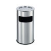 Thùng rác inox tròn có gạt tàn Ø38