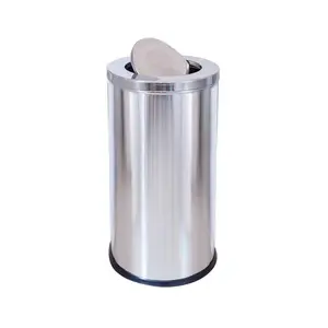 Thùng rác inox tròn nắp lật Ø38